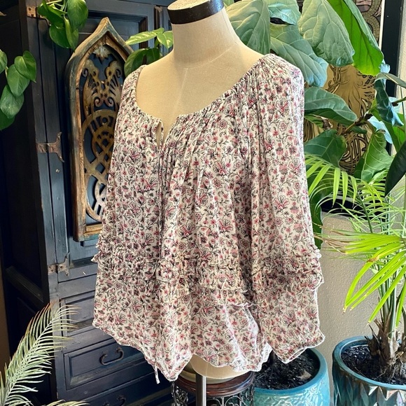 Denim & Supply Rl Boho Peasant Ruffle Top - Picture 3 of 15